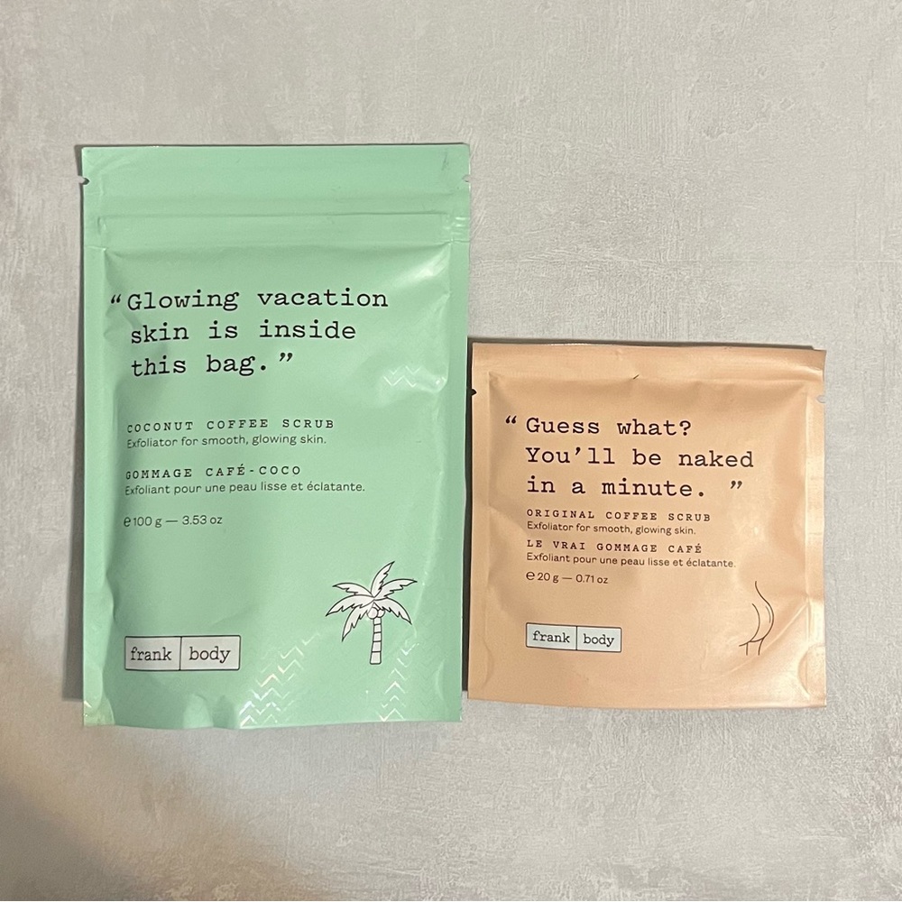 Frank Body Coconut and Original Coffee Scrub Set NEW